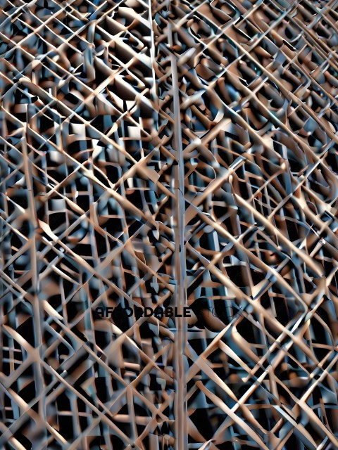 A close up of a metal structure with a blue tint
