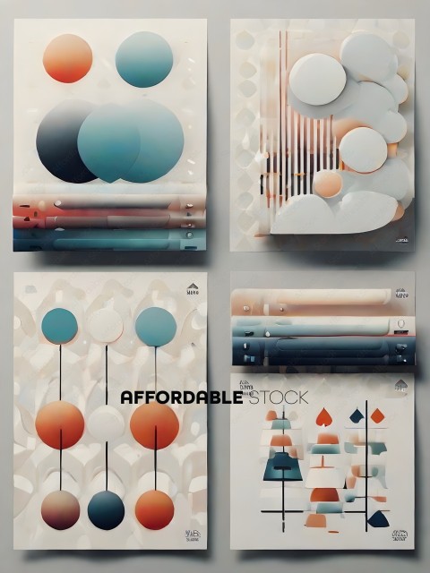 Four posters with abstract designs