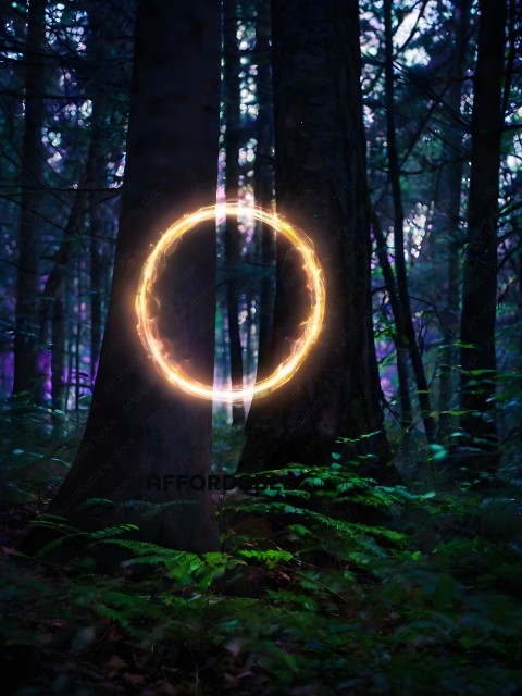 A glowing circle in the woods