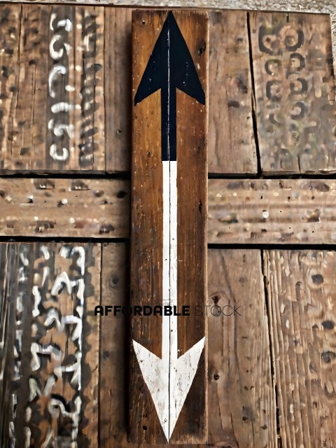 A wooden arrow with a white tip