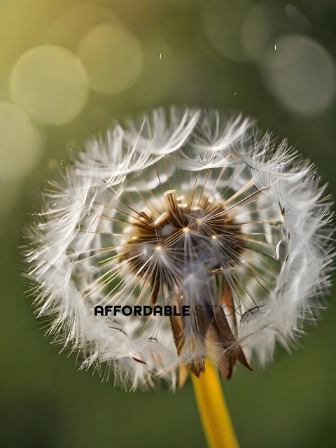A dandelion with its seeds blown away