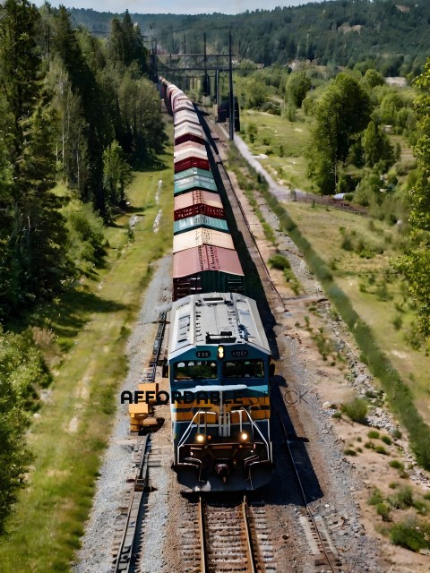 A train with many cars on the tracks