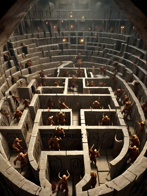 Ancient Egyptian Maze with Warriors