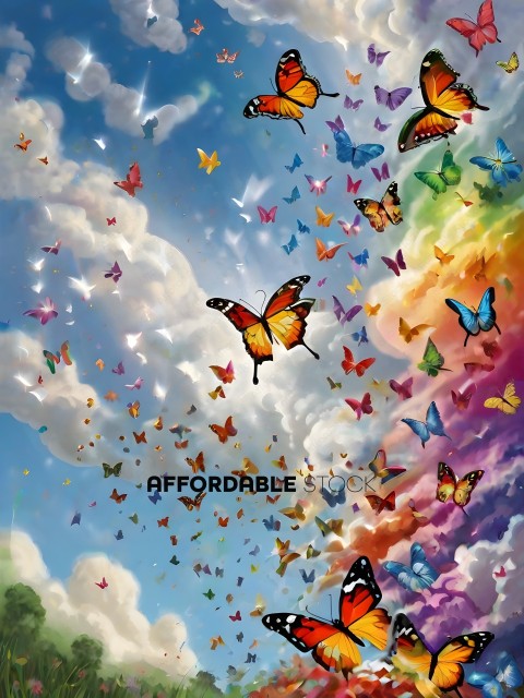 Butterflies in the sky