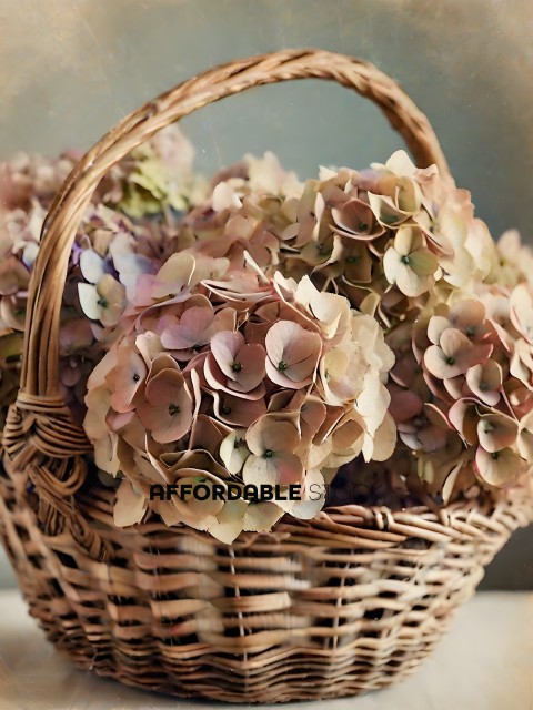 A Basket of Pink and White Flowers