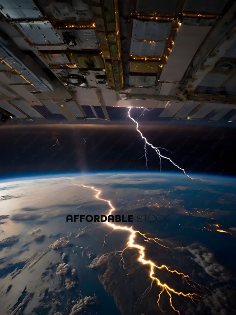 Lightning Strikes Earth from Above