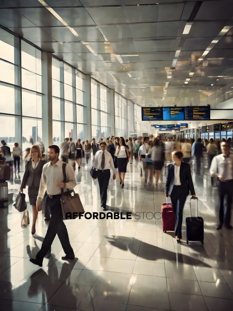 People walking in an airport terminal
