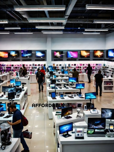 A store with many televisions on display