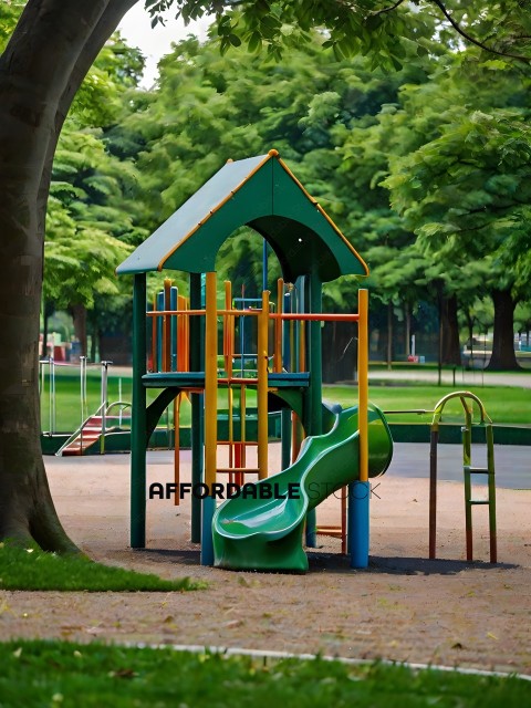 Green and Yellow Playground Equipment