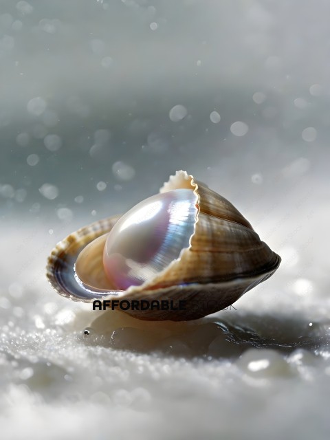 A seashell with a pearl inside