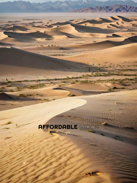 A desert landscape with a sand dune