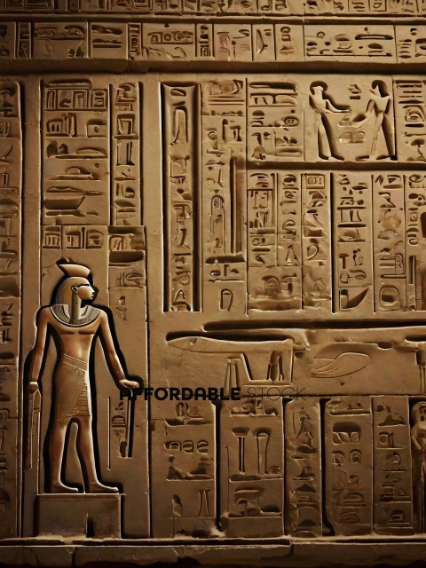 Ancient Egyptian Hieroglyphics on a wall