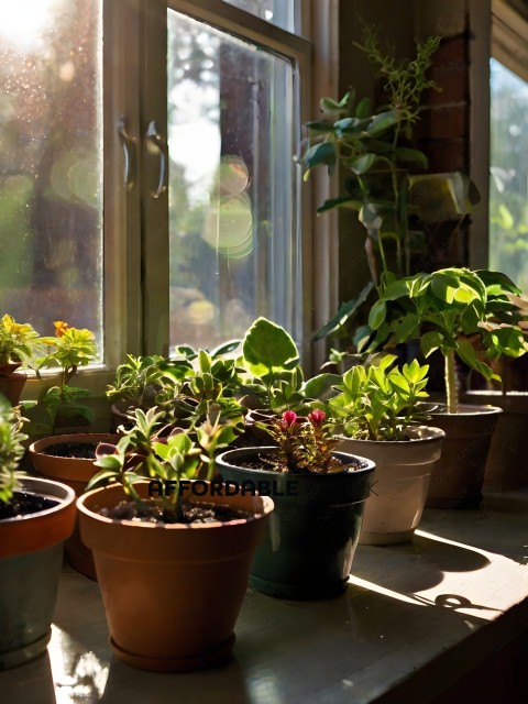 Potted Plants in Window Sill