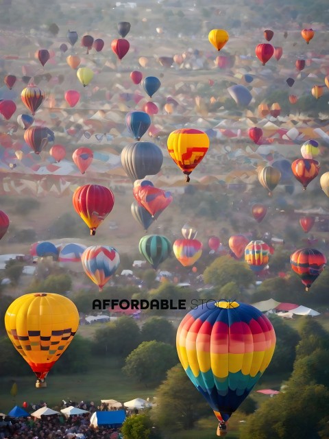Colorful hot air balloons in the sky