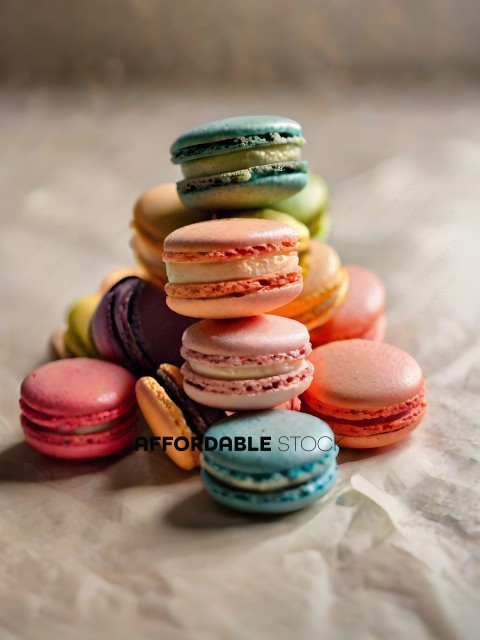 Stack of colorful macarons