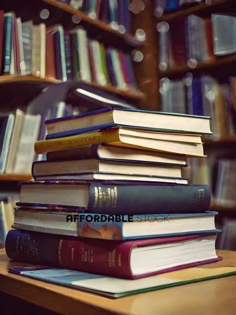 A stack of books on a table