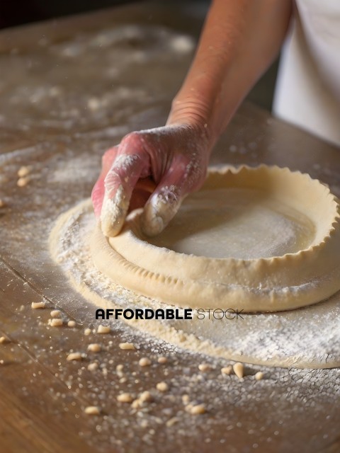A person is making a pie crust