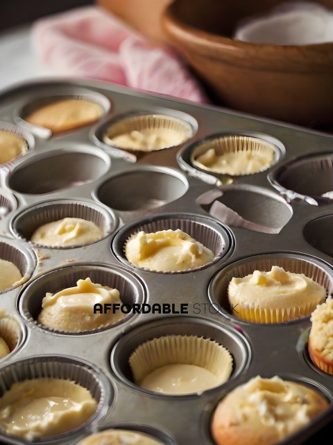 Muffin tin with 12 muffins in it