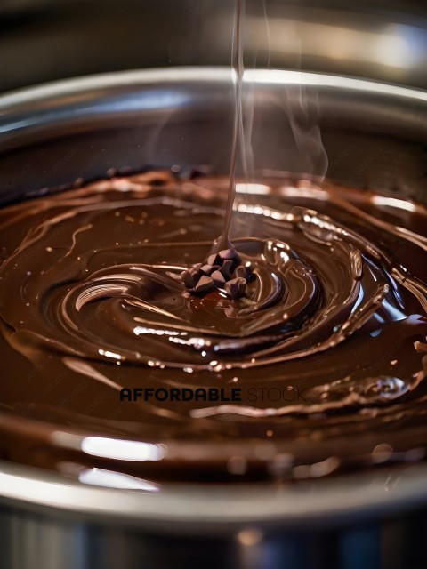 Chocolate Fondant being poured into a bowl