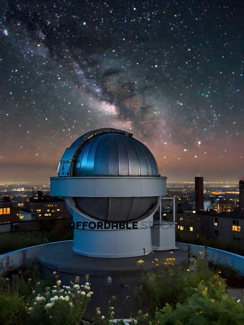 A large telescope with a dome on top of it