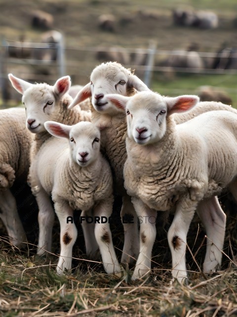 A group of sheep standing together