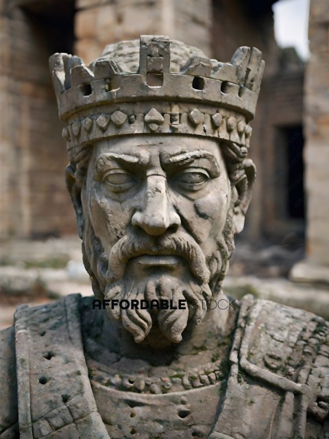 A statue of a man with a crown on his head
