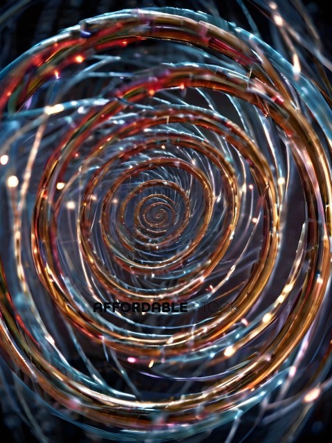 Spiral Lights in a Blue Tube