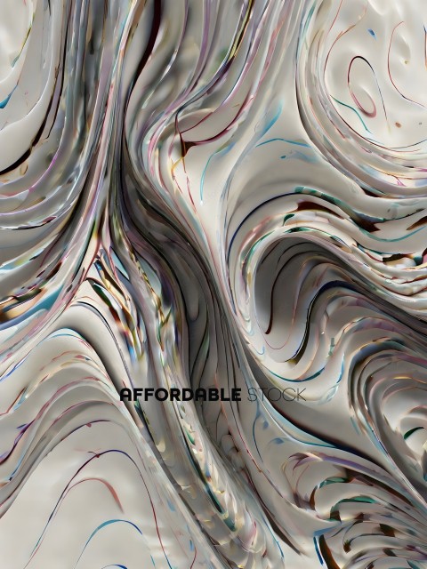 A swirling, abstract painting with a lot of colors