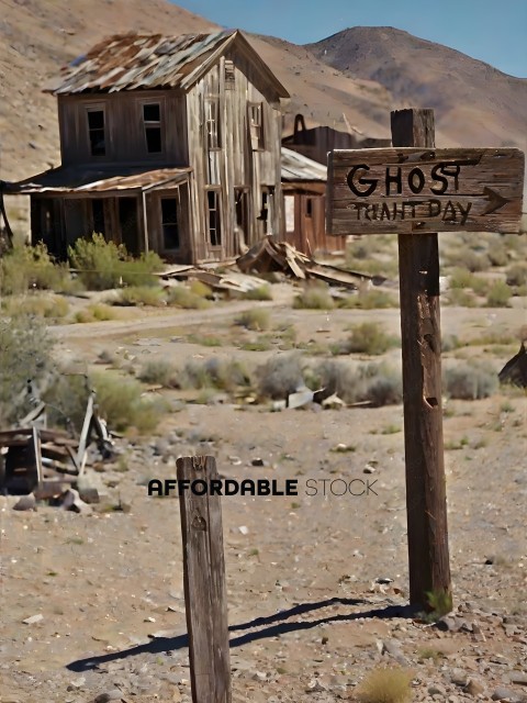 A signpost with the word Ghost on it