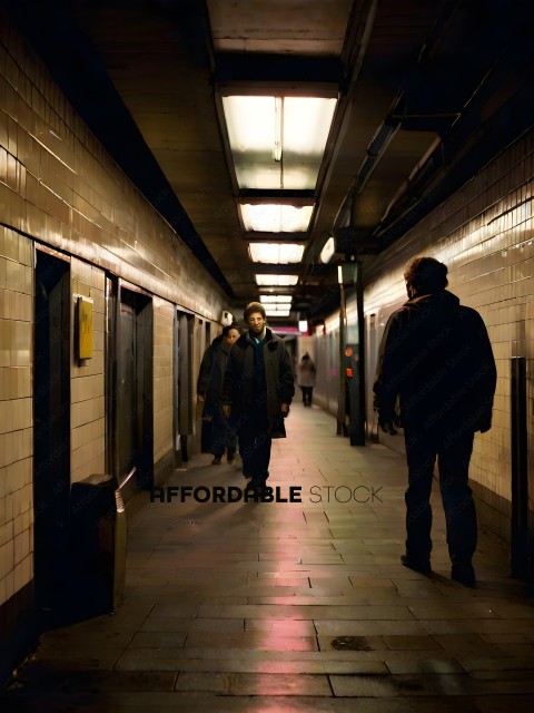 People walking in a subway station