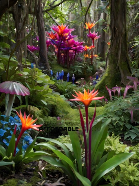 A group of colorful flowers in a garden