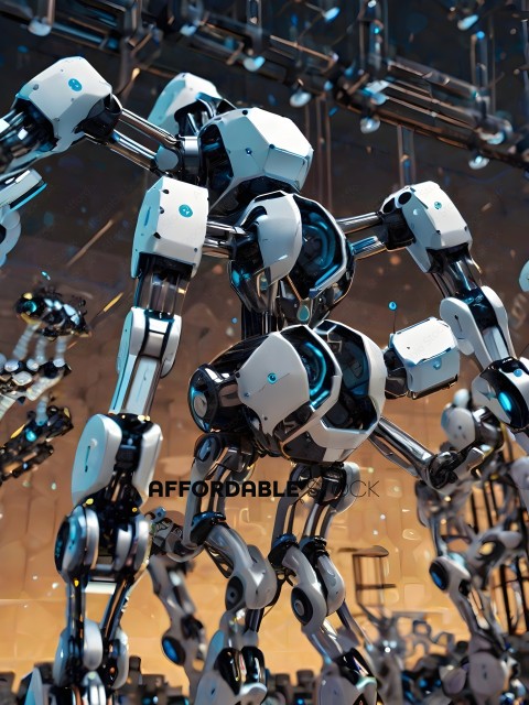 A robotic sculpture with a futuristic design