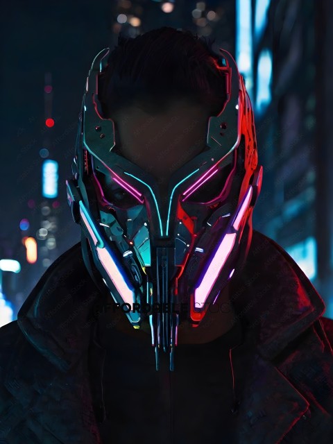 A person wearing a futuristic mask