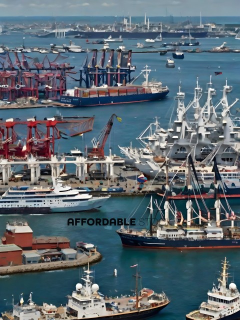 A harbor filled with many boats and ships