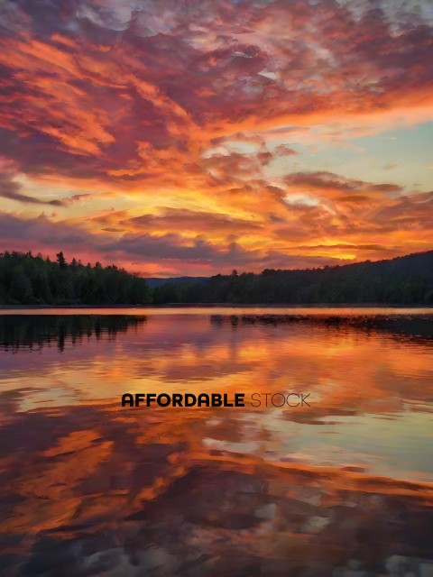 Sunset Reflection on Lake