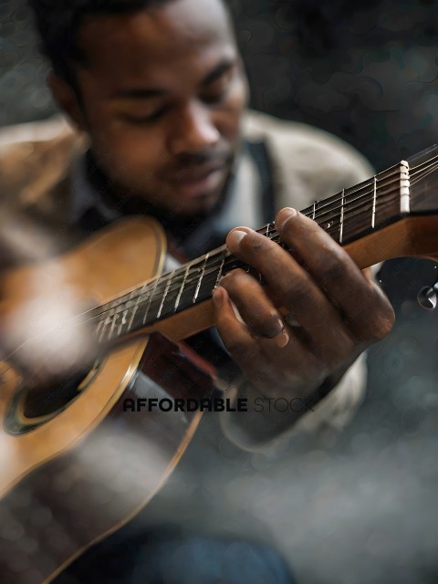 A man playing a guitar