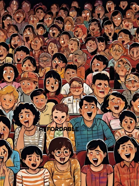 A crowd of people watching something with their mouths open