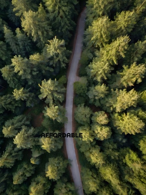 A road through a forest with trees on both sides