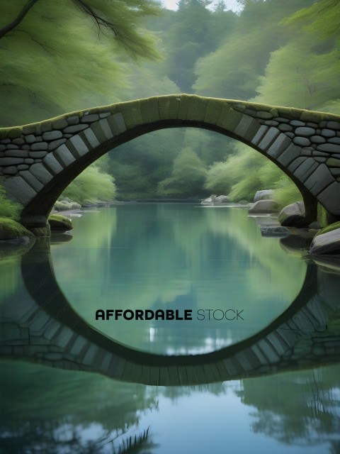A bridge reflects the surrounding landscape