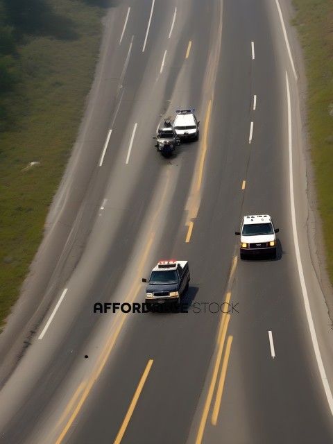 Police Chasing Vehicle on Highway