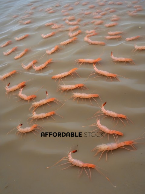 A group of crayfish in the water