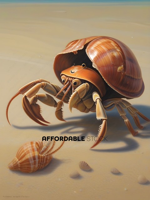 A brown crab with a brown shell and orange legs