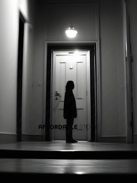A person standing in a doorway