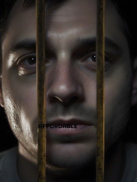 Man in a jail cell looking sad