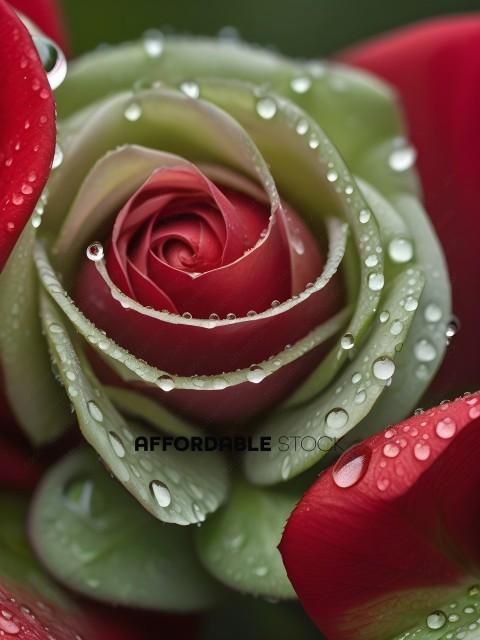 A rose with dew drops on it