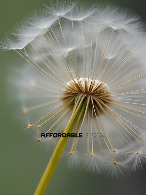 A close up of a dandelion with a yellow center