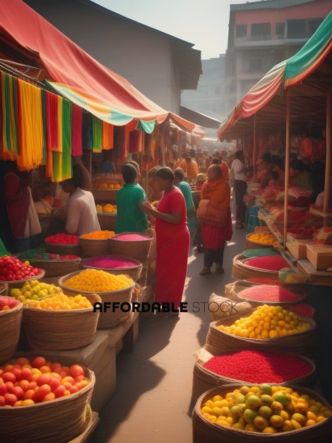 A market with a variety of fruits and vegetables