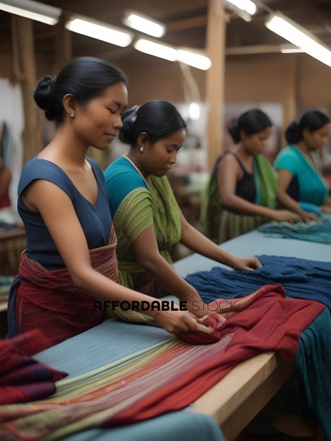 Women working in a textile factory