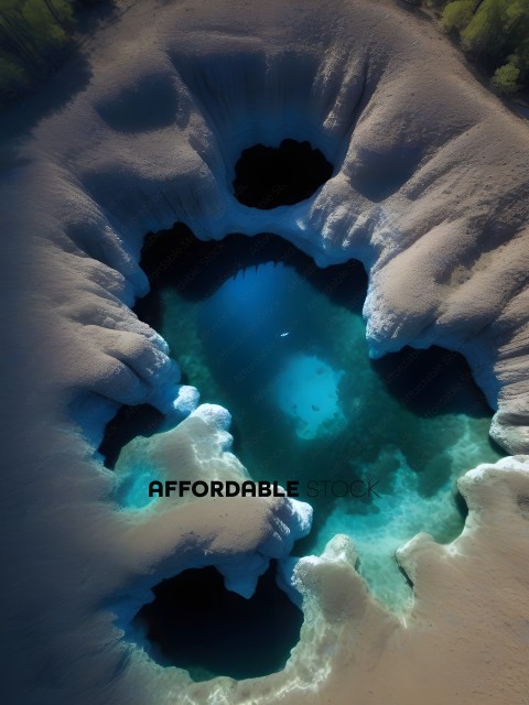 A blue hole with a person in it
