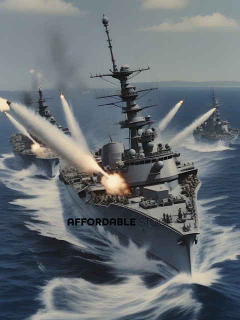 Navy Ships Firing Missiles